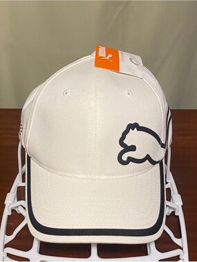 Puma Monoline 210 Iconic Golf Hat White Black Adjustable O/S NWT
